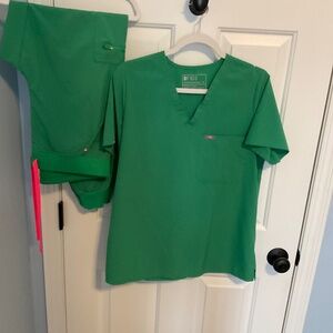 Figs Neon Green FionX scrub set.